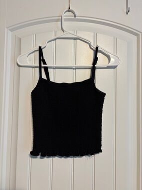 Disturbia Black Smocked Cropped Cami